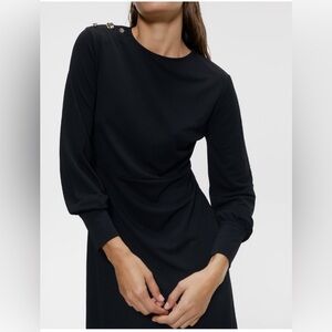 Zara Elegant Black Long Sleeve Dress